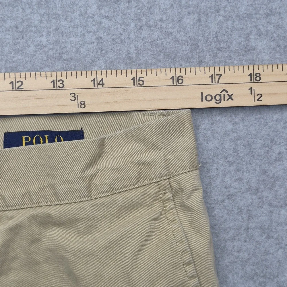 Polo Ralph Lauren Shorts Mens 33 Classic Fit Khaki Beige Flat Front Chino Preppy